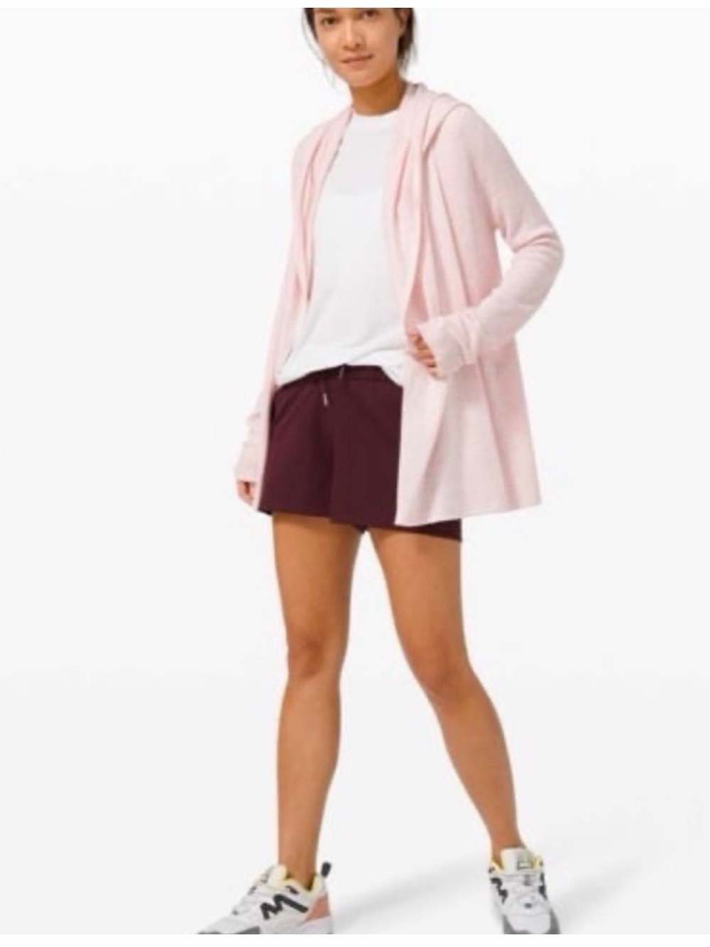 Lululemon Sundown Sweater Wrap 
Color: Heathered Ballet Slipper 
Size 6